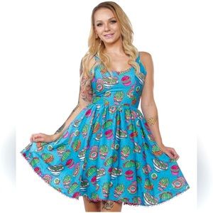 Sourpuss Sweet Prickly Delights Retro Cactus Cacti Rockabilly Pinup Dress